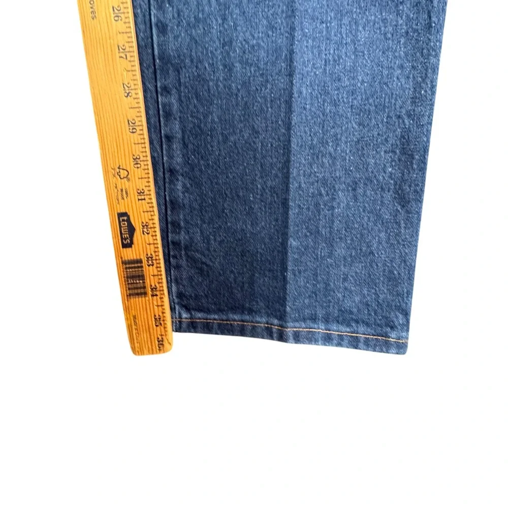 Vintage Wrangler Mens Blue Denim Jeans 42x35.5 Made USA Straight Leg Cowboy‎ Cut